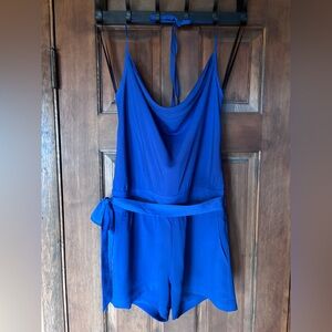 Bebe Draped Romper- Royal Blue